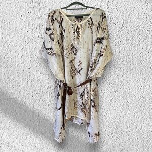 NWOT Pop Saint Barth 100% Silk Lightweight Python Print Mini Dress One Size